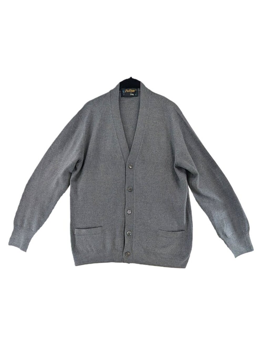 Pulligan Grandpa Cardigan Sweater Mens Size Medium Gray Wool Button Front VTG